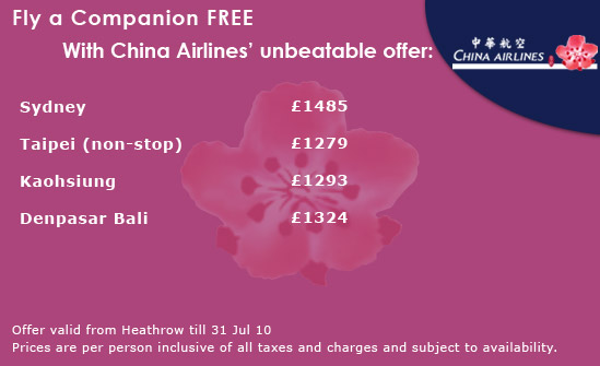 China Airlines Companion Specials